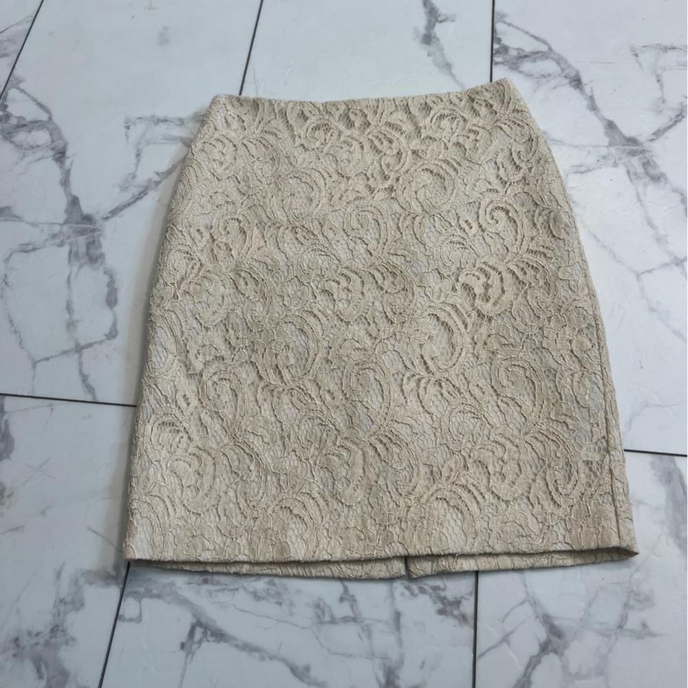 Cache Cream lace Pencil Mini Skirt for Night Out